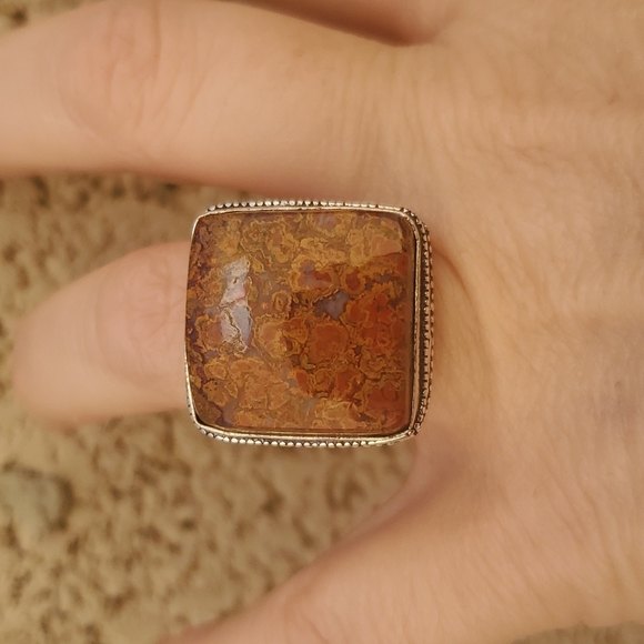 New Seam Agate 925 Silver Ring. - Picture 8 of 16